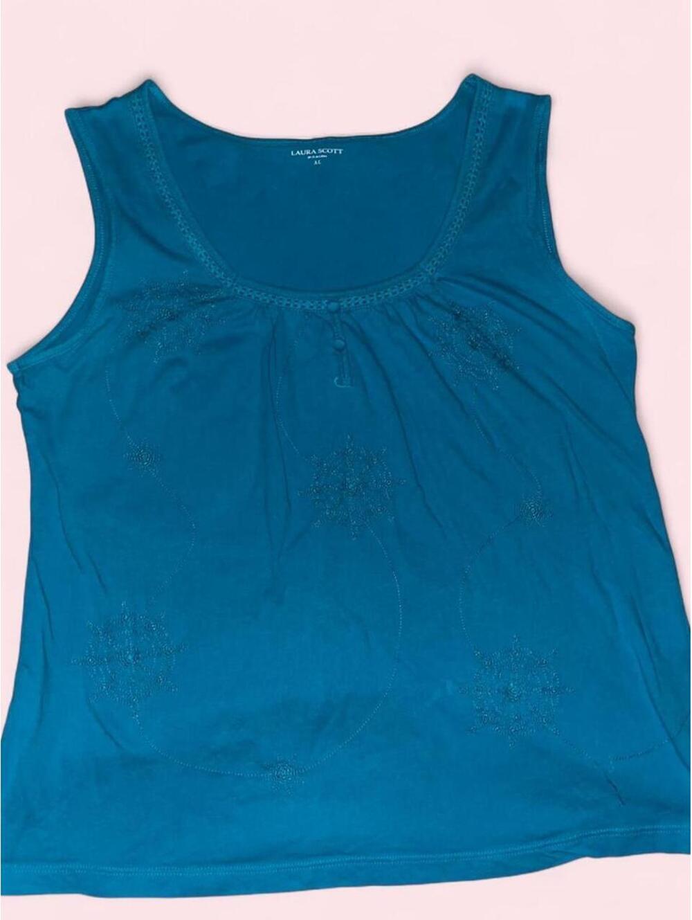 Laura Scott Women's Blue Vests-tanks-cami
